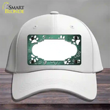 Paw Scallop Mint White Novelty License Plate Hat Cotton / White