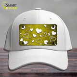 Yellow White Love Oil Rubbed Novelty License Plate Hat Cotton / White