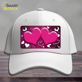 Pink White Love Hearts Oil Rubbed Novelty License Plate Hat Cotton / White