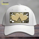 Gold White Love Hearts Oil Rubbed Novelty License Plate Hat Cotton / White