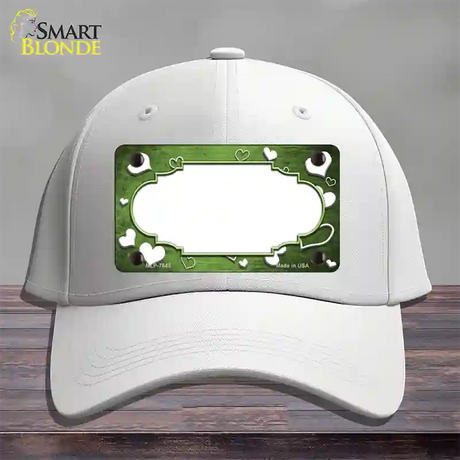 Lime Green White Love Scallop Oil Rubbed Novelty License Plate Hat Cotton / White