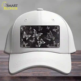 Black White Butterfly Oil Rubbed Novelty License Plate Hat Cotton / White