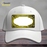 Yellow White Scallop Butterfly Oil Rubbed Novelty License Plate Hat Cotton / White