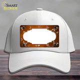 Orange White Scallop Butterfly Oil Rubbed Novelty License Plate Hat Cotton / White