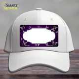 Purple White Scallop Butterfly Oil Rubbed Novelty License Plate Hat Cotton / White