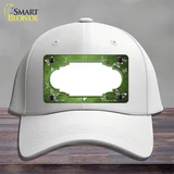 Lime Green White Scallop Butterfly Oil Rubbed Novelty License Plate Hat Cotton / White