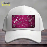 Pink White Dragonfly Oil Rubbed Novelty License Plate Hat Cotton / White