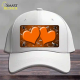 Orange White Dragonfly Hearts Oil Rubbed Novelty License Plate Hat Cotton / White