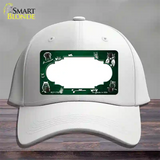 Green White Owl Scallop Oil Rubbed Novelty License Plate Hat Cotton / White