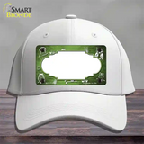 Lime Green White Owl Scallop Oil Rubbed Novelty License Plate Hat Cotton / White