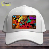 Orange Splatter Oil Rubbed Novelty License Plate Hat Cotton / White