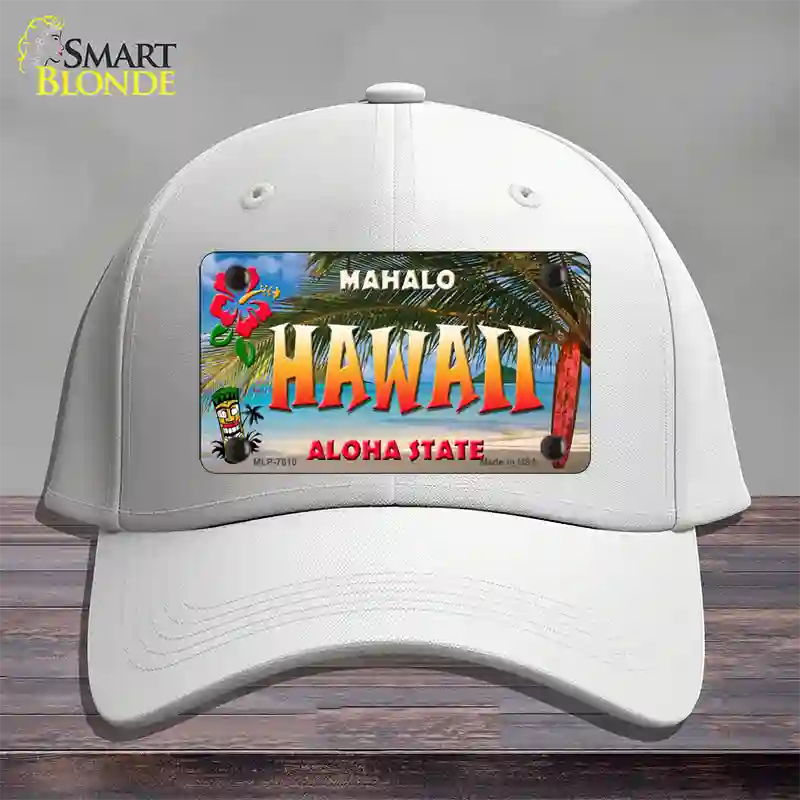 Hawaii State Novelty License Plate Hat Cotton / White