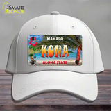 Kona Hawaii State Novelty License Plate Hat Cotton / White