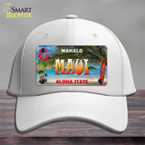 Maui Hawaii State Novelty License Plate Hat Cotton / White