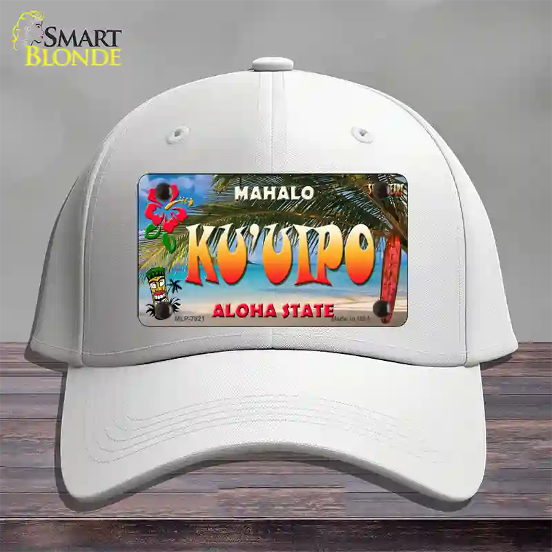 Ku uipo Hawaii State Novelty License Plate Hat Cotton / White