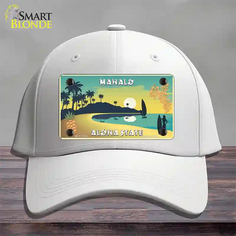 Mahalo Pineapple Hawaii Blank State Novelty License Plate Hat Cotton / White