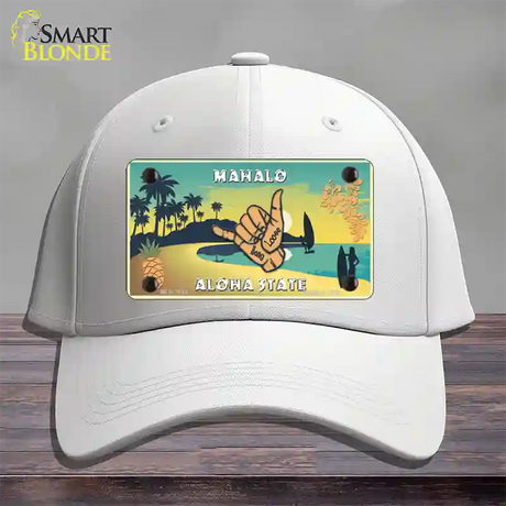 Hang Loose Hawaii Pineapple Novelty License Plate Hat Cotton / White