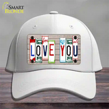 Love You License Plate Art Wood Novelty License Plate Hat Cotton / White