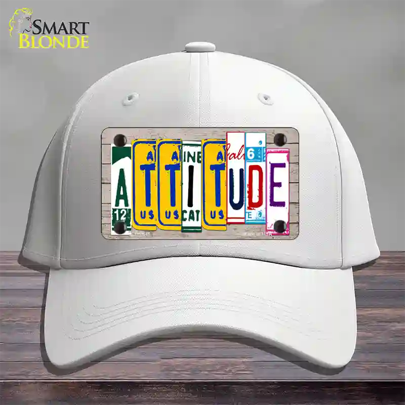 Attitude License Plate Art Wood Novelty License Plate Hat Cotton / White