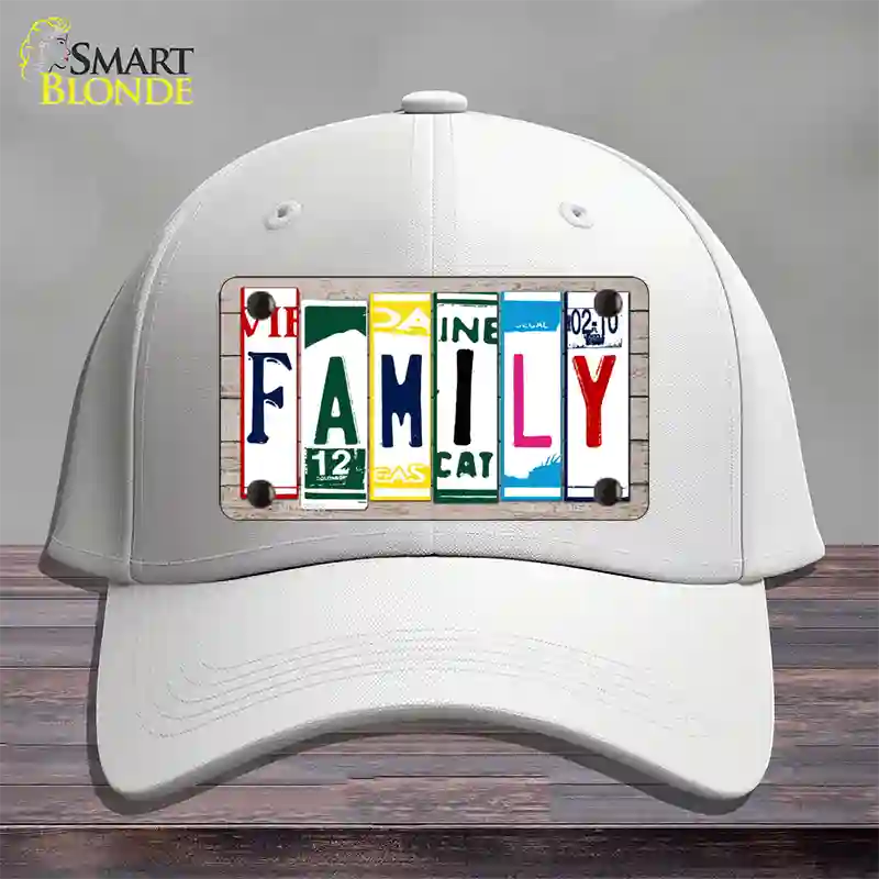 Family License Plate Art Wood Novelty License Plate Hat Cotton / White