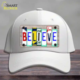 Believe License Plate Art Wood Novelty License Plate Hat Cotton / White