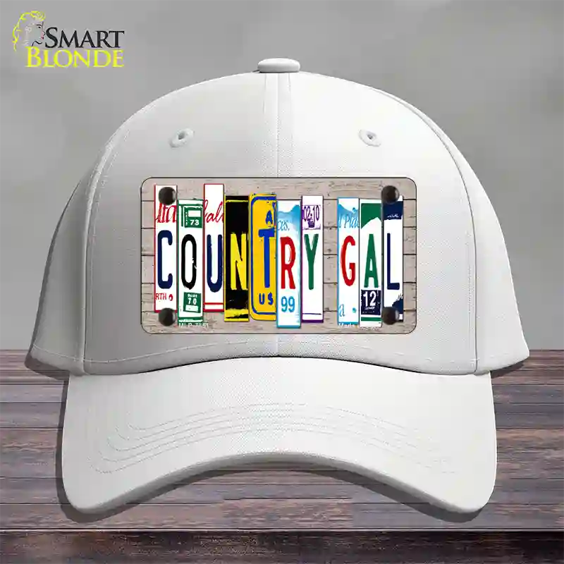 Country Gal Plate Art Novelty License Plate Hat Cotton / White