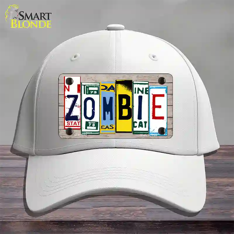 Zombie License Plate Art Wood Novelty License Plate Hat Cotton / White