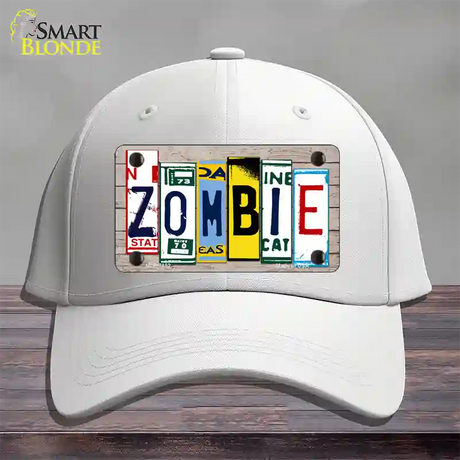 Zombie License Plate Art Wood Novelty License Plate Hat Cotton / White