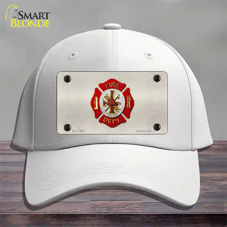 Fire Department Novelty License Plate Hat Cotton / White