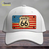 Route 66 American Flag Novelty License Plate Hat Cotton / White