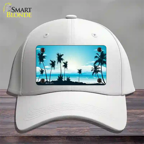 Sunset Blue Novelty License Plate Hat Cotton / White