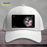 Eagle Flag Offset Novelty License Plate Hat Cotton / White