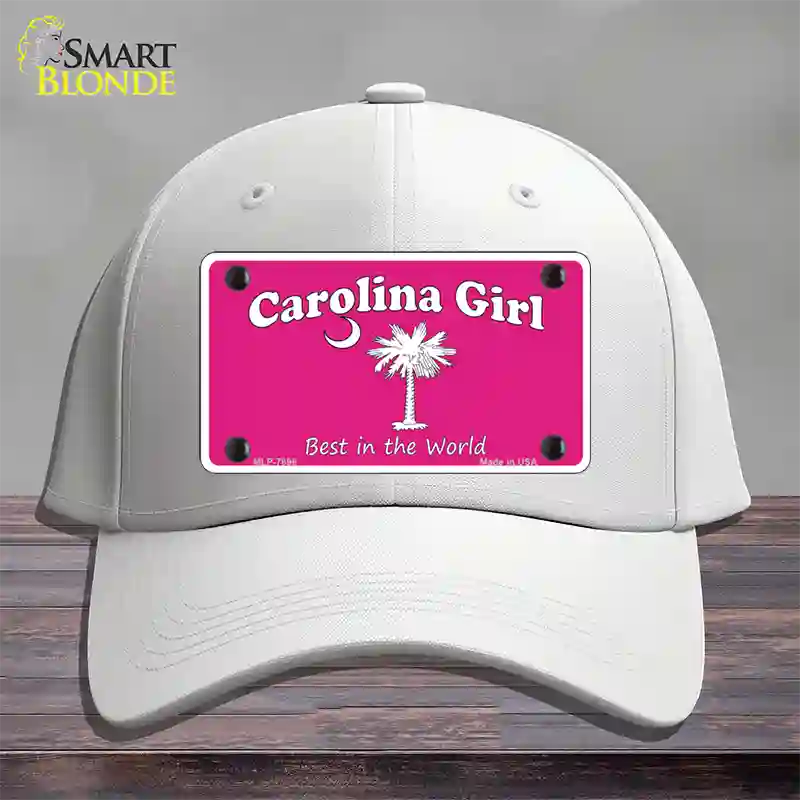 Carolina Girl Pink Novelty License Plate Hat Cotton / White