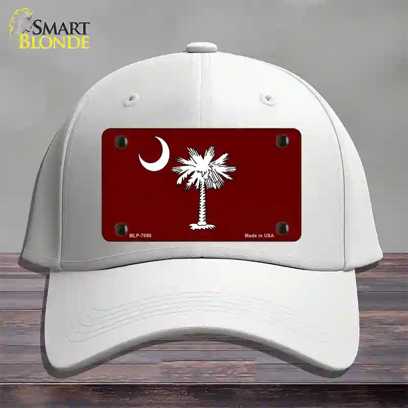 South Carolina Flag Burgundy Novelty License Plate Hat Cotton / White