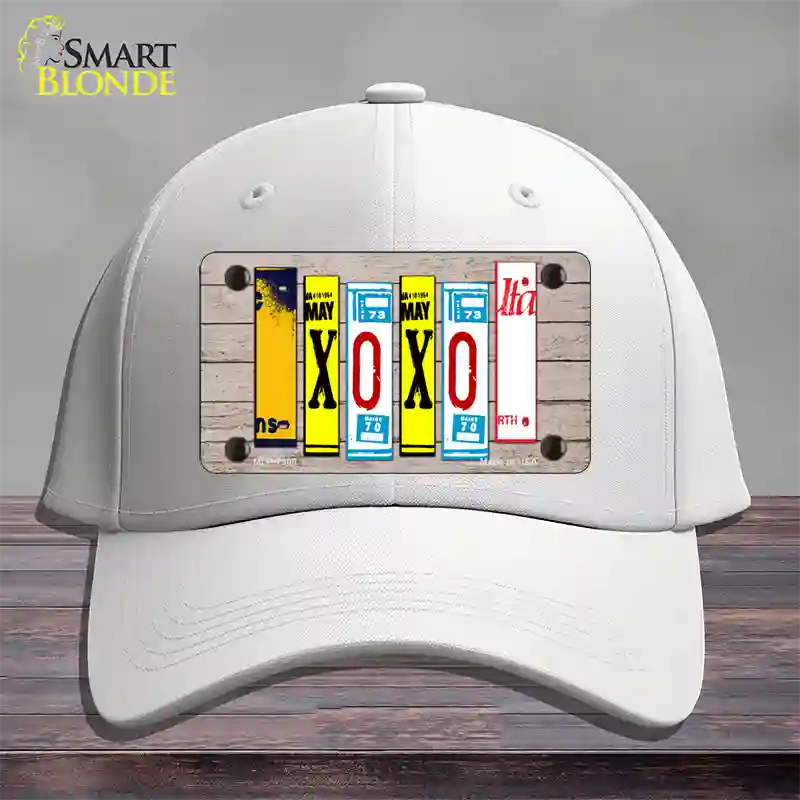 XOXO License Plate Art Novelty License Plate Hat Cotton / White