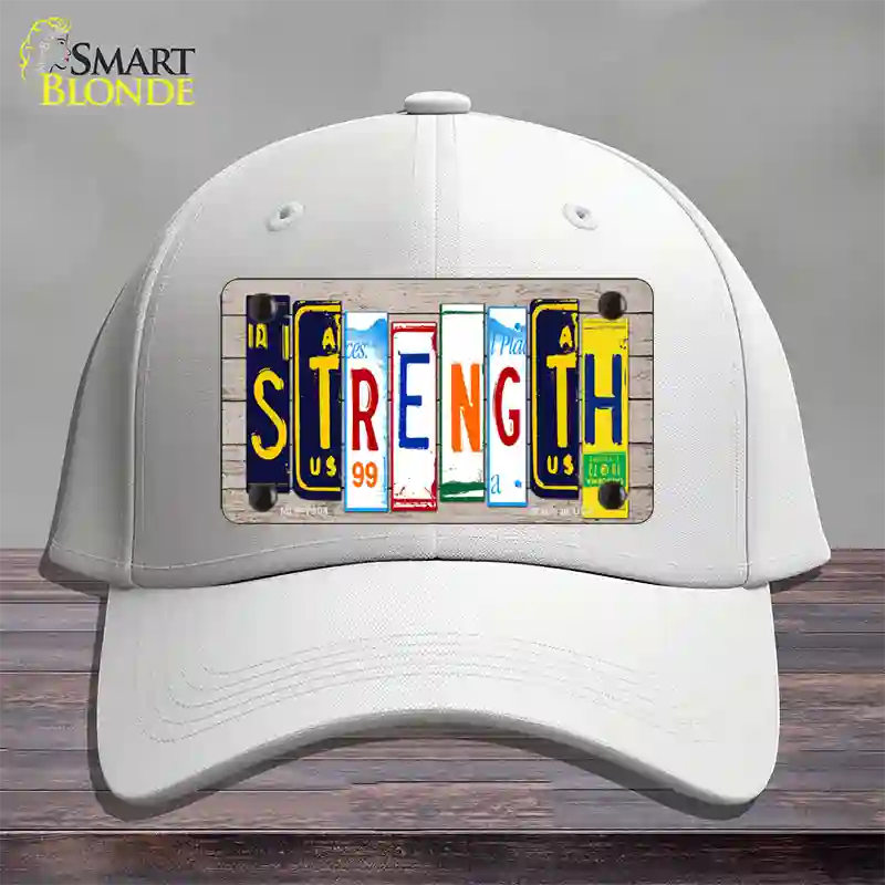 Strength Wood License Plate Art Novelty License Plate Hat Cotton / White