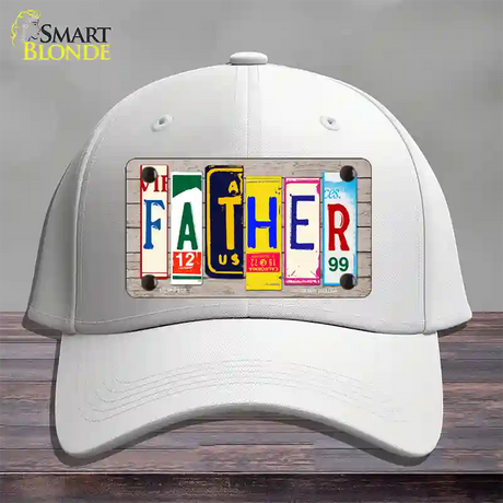 Father Wood License Plate Art Novelty License Plate Hat Cotton / White