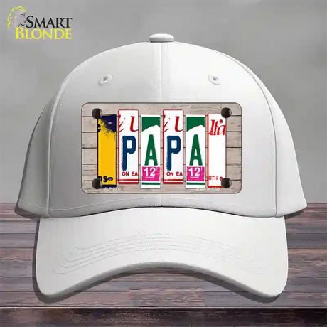 Papa Wood License Plate Art Novelty License Plate Hat Cotton / White