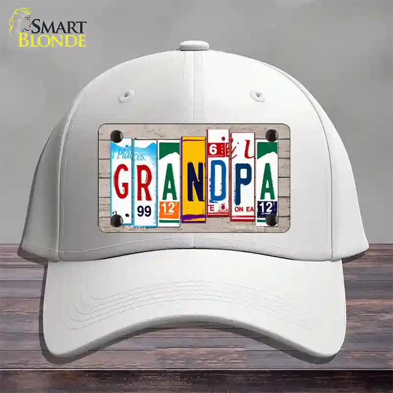 Grandpa Wood License Plate Art Novelty License Plate Hat Cotton / White