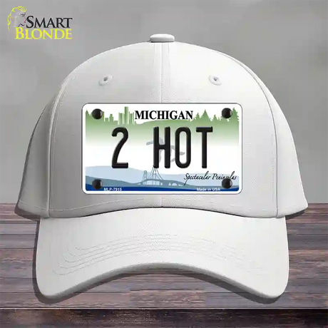 2 Hot Michigan Novelty License Plate Hat Cotton / White