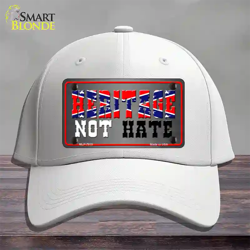 Heritage Not Hate Novelty License Plate Hat Cotton / White