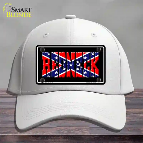 Redneck Confederate Flag Black Novelty License Plate Hat Cotton / White