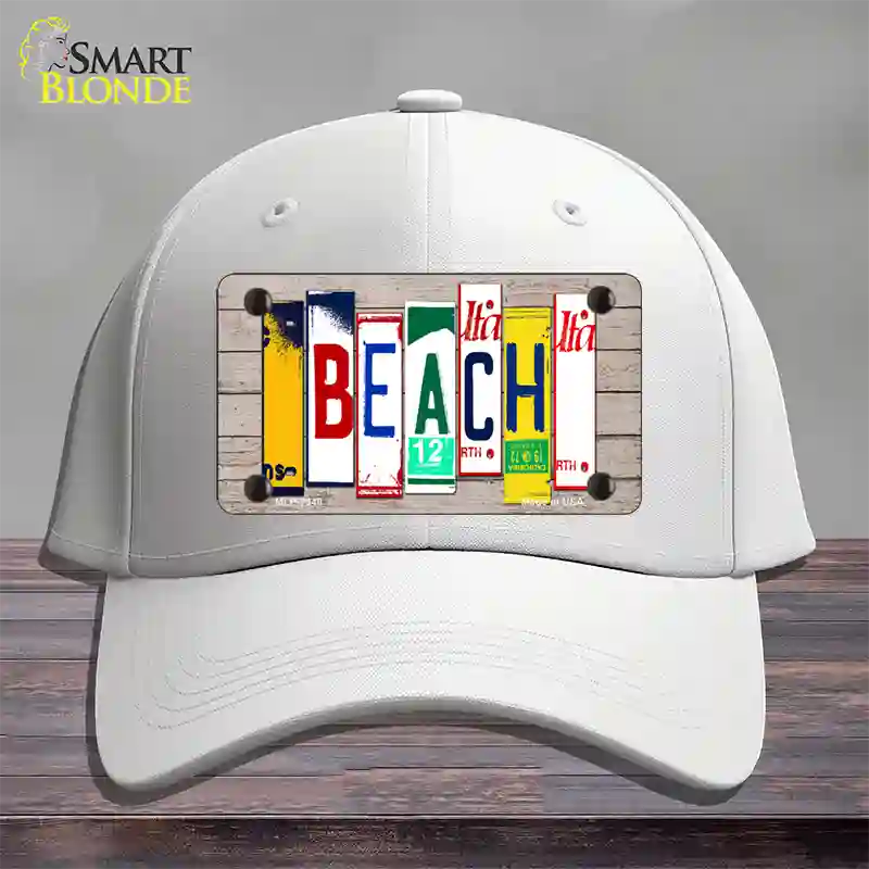 Beach Wood License Plate Art Novelty License Plate Hat Cotton / White