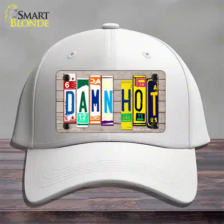 Damn Hot Wood License Plate Art Novelty License Plate Hat Cotton / White