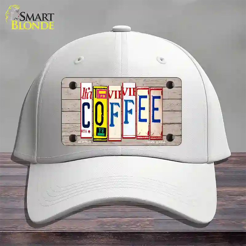 Coffee Wood License Plate Art Novelty License Plate Hat Cotton / White