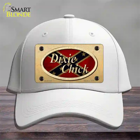 Dixie Chick Confederate Novelty License Plate Hat Cotton / White