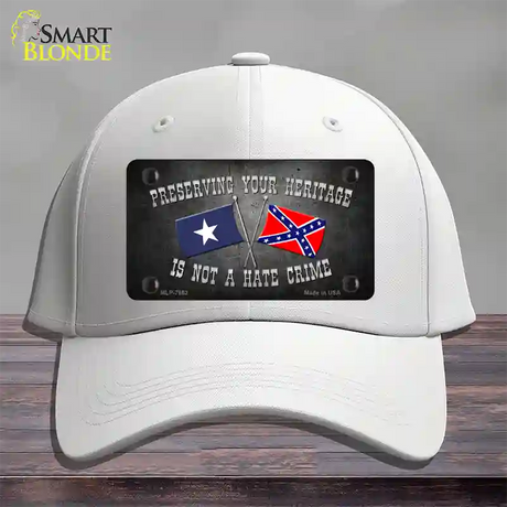 Preserving Heritage Not A Crime Novelty License Plate Hat Cotton / White