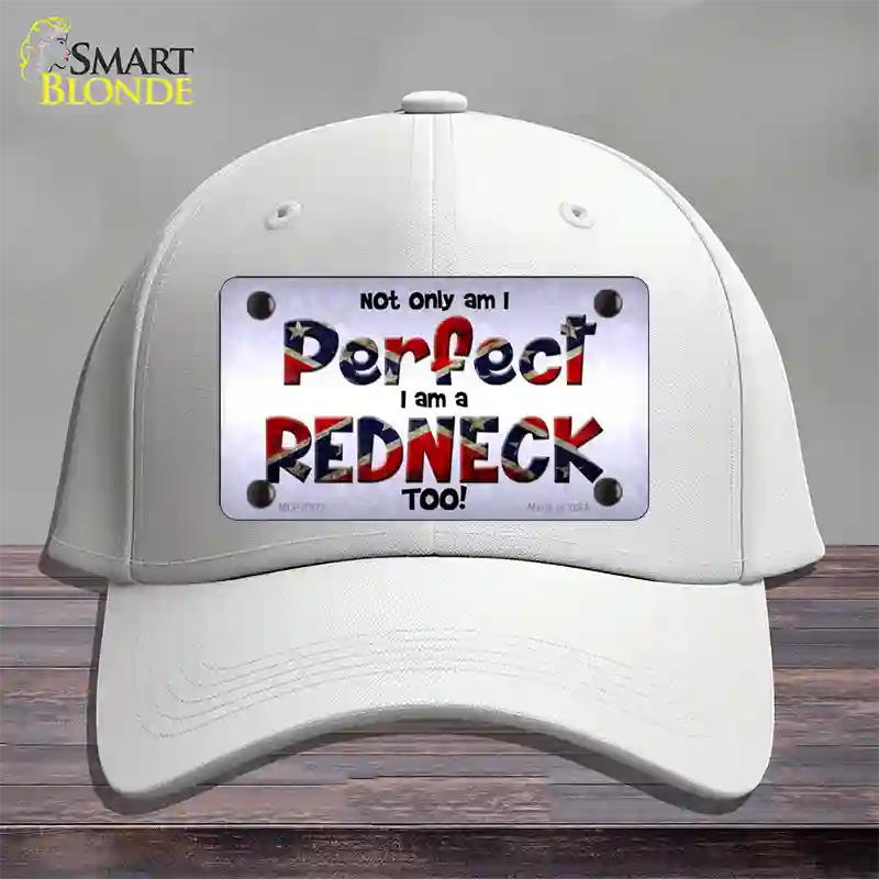 Perfect Redneck Novelty License Plate Hat Cotton / White