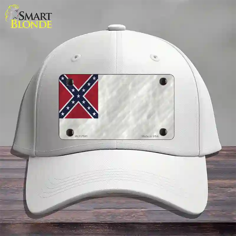 Second Confederate Flag Novelty License Plate Hat Cotton / White