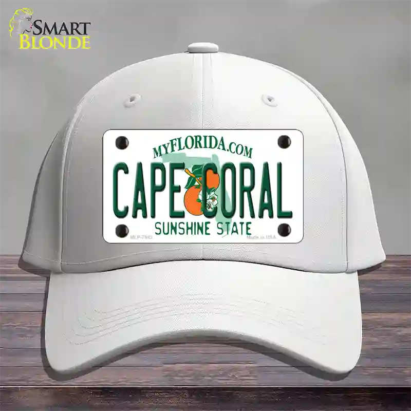 Cape Coral Florida Novelty License Plate Hat Cotton / White